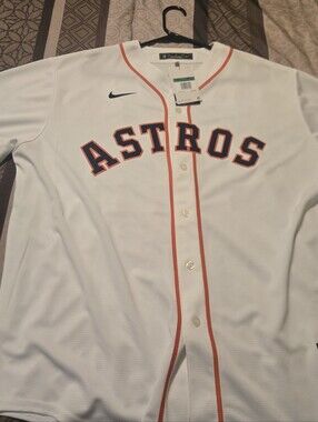 NWT Houston Astros Yordan Alvarez XL Nike White Jersey w/ Orange Trim and Navy